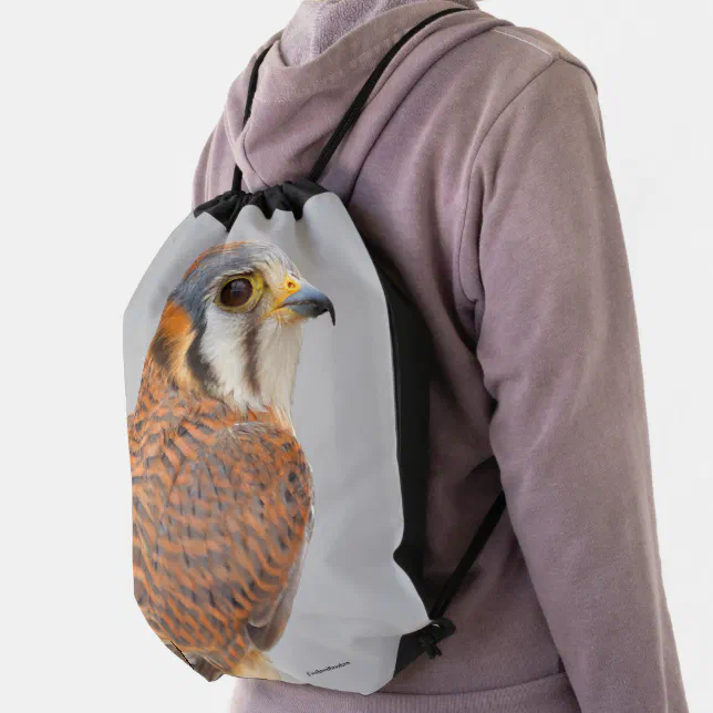 Stunning American Kestrel Sparrowhawk Falcon Drawstring Bag