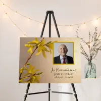 Yellow Spring Forsythia Flowers Funeral Memorial Foam Board