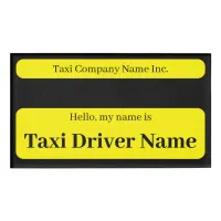 Simple Cab Taxi Driver Name Plate Black and Yellow