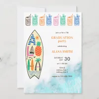 Aloha TIKI GRADUATION Tropical Luau Hawaiian Party Invitation