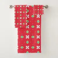 Christmas Holiday Charm Pattern 02 -  Bath Towel Set