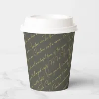 Green Gold Christmas Typography Pattern36 ID1009 Paper Cups