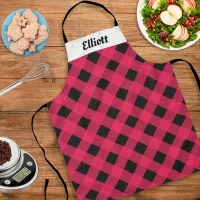 Red Buffalo Check Plaid Custom Modern Kitchen Apron