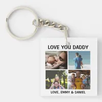 Personalized Love You Daddy Photo  Keychain