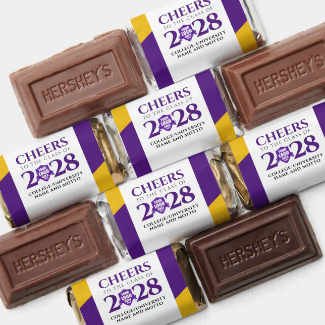 Purple Gold School College University Graduation Hershey's Miniatures