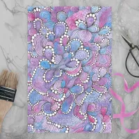 Hypnotic Abstract Hand-Drawn Purple Organic Swirls Tissue Paper