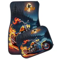 Hot Rod Adventure in Moonlight Car Floor Mat