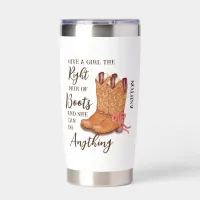 Cute Cowgirl Quote Hand Drawn Western Boho Boots Insulated Tumbler