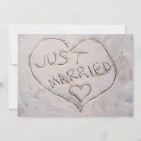 Just Married Beach Writing Announcement Invitation