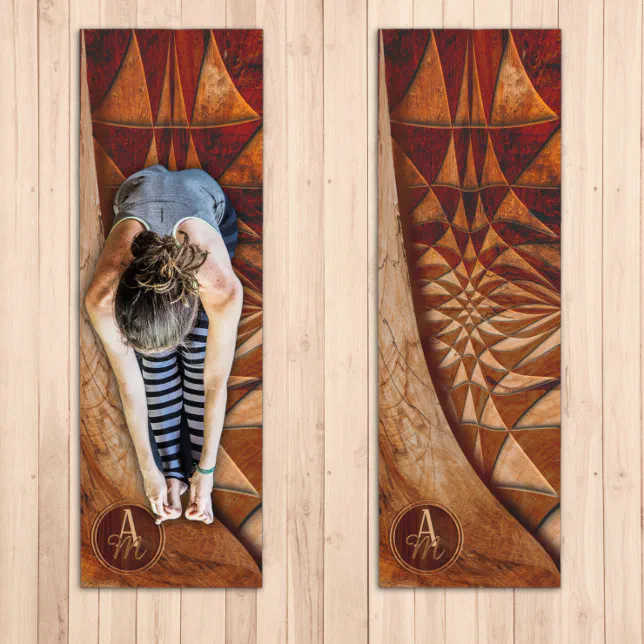 Wooden Pattern Monogrammed  Yoga Mat