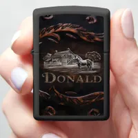 Carved Horse And Barn Sign Zippo Lighter