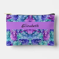 Magnificent hydrangea blossoms, personalized     accessory pouch