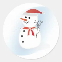 Merry Christmas or Happy Holiday Snowman Sticker
