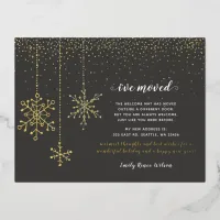 Snowflakes Flurries Holiday Moving Foil Postcard