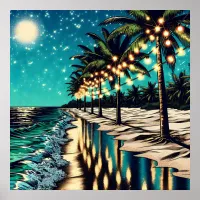 Romantic Pretty Coastal Art  Poster