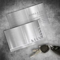 Minimal Metal Sheen & Foil Silver Std ID791 Business Card