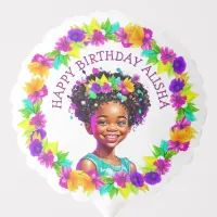 Pretty Girl African-American Girl Personalized Balloon