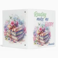 Reading Makes Me Happy: Trendy Booklover's Binder