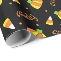 Fun Halloween Candy Corn and Pumpkin  Wrapping Paper