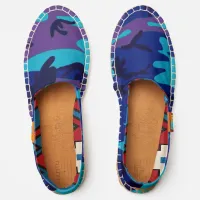 Blue & Purple Camouflage Abstract Pattern Espadrilles