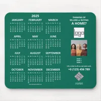 2025 Calendar Company Logo QR Code Green Photo Mouse Pad