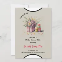 Chic She Said Oui Macaron French Bridal Shower Invitation