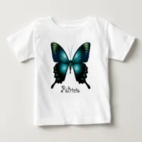 Aqua  Elegant Whimsical  Butterfly Baby T-Shirt