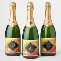 Elegant 23rd Imperial Topaz Wedding Anniversary Sparkling Wine Label