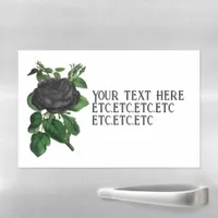 Vintage Gothic Black Roses Personalized Magnetic Dry Erase Sheet