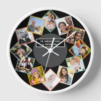 Family and Friends Collage Multi Photo Gallery Clock