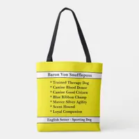 [About My Dog] Dog Brag Bag - Solid Color Tote Bag