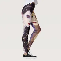 Vampire and witch in Halloween Leggings