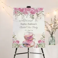 Tea Party Blush Pink Flowers Bridal Shower Foam Board