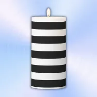 Simple Black and White Stripes | Pillar Candle