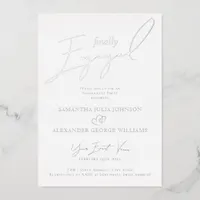 Finally Engaged Script Photo Engagement Party Foil Invitation