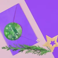 Green Winter Wonderland With Lights And Particles Classic Round Sticker