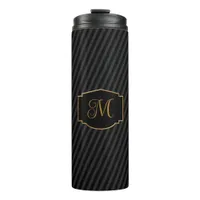 Elegant, Sophisticated Striped Monogram  Thermal Tumbler