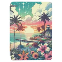 Pink and Turquoise Paradise | Beach Art iPad Air Cover