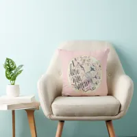 I Love You Mom Light Pink Watercolor Any Name  Throw Pillow