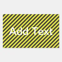 Thin Black and Yellow Diagonal Stripes Rectangular Sticker