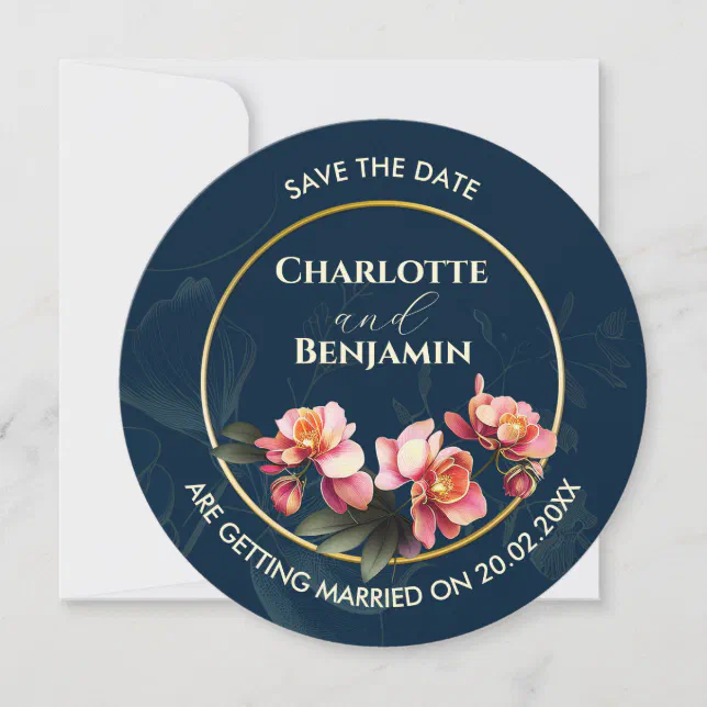Pink Orchid Flowers | Wedding | Save The Date