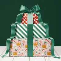 Xmas Cake Pattern Cute Holiday Christmas Wrapping Paper Sheets