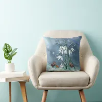 Cute with birds and flowers throw pillow