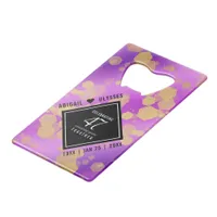 Elegant 47th Amethyst Wedding Anniversary Credit Card Bottle Opener