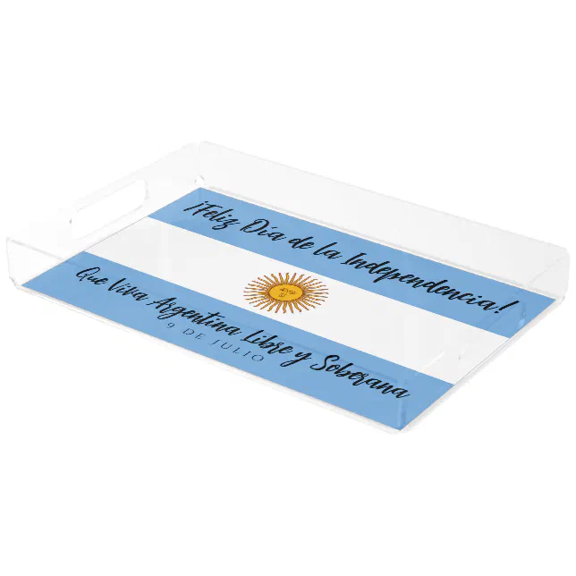 Argentina Independence Day Flag Acrylic Tray