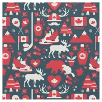 Canada Canadian Christmas Winter Moose Pattern Fabric