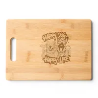 Two Dogs Drinking Beer and Wearing Sunglasses Cutting Board