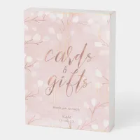 Watercolor Snowdrops Cards Gifts Pink/Copper ID726 Wooden Box Sign