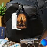 Buddha meditating under a tree luggage tag