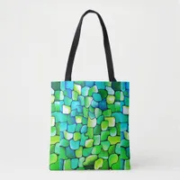 Contemporary Green Pattern Tote Bag